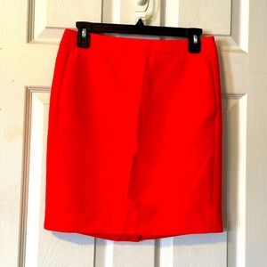 Neon orange j crew pencil skirt with pockets